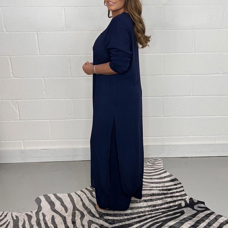 GR | Two-piece leisure suit with long top and matching trousers