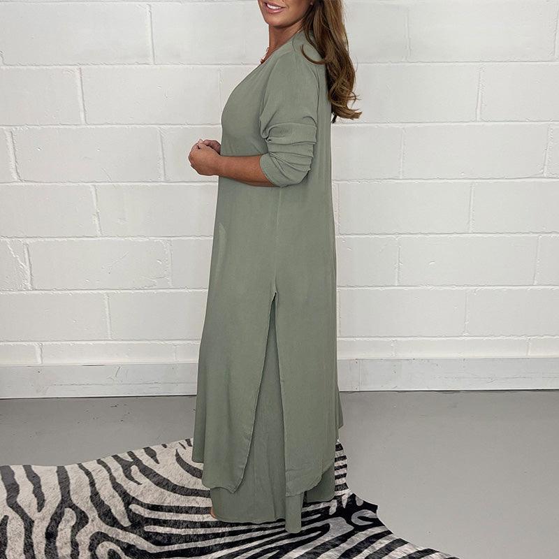 GR | Set consisting of a long top and matching trousers for leisure