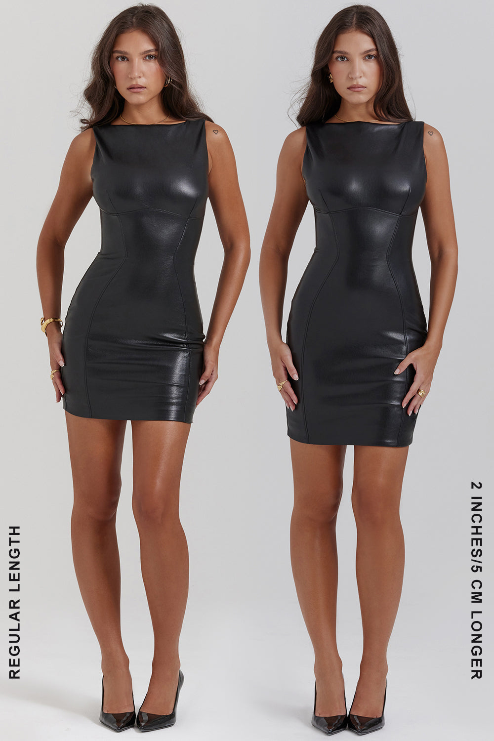 GR Mini-Lederkleid ohne Ärmel