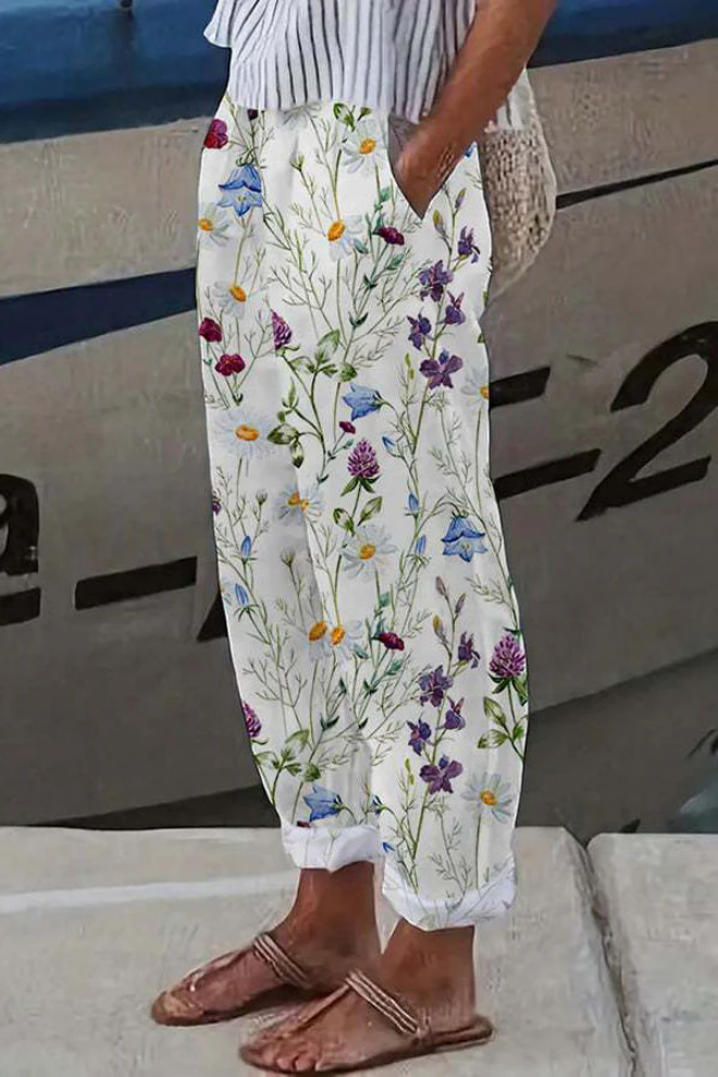 GR | Casual Unique Printed Button Pocket Pants