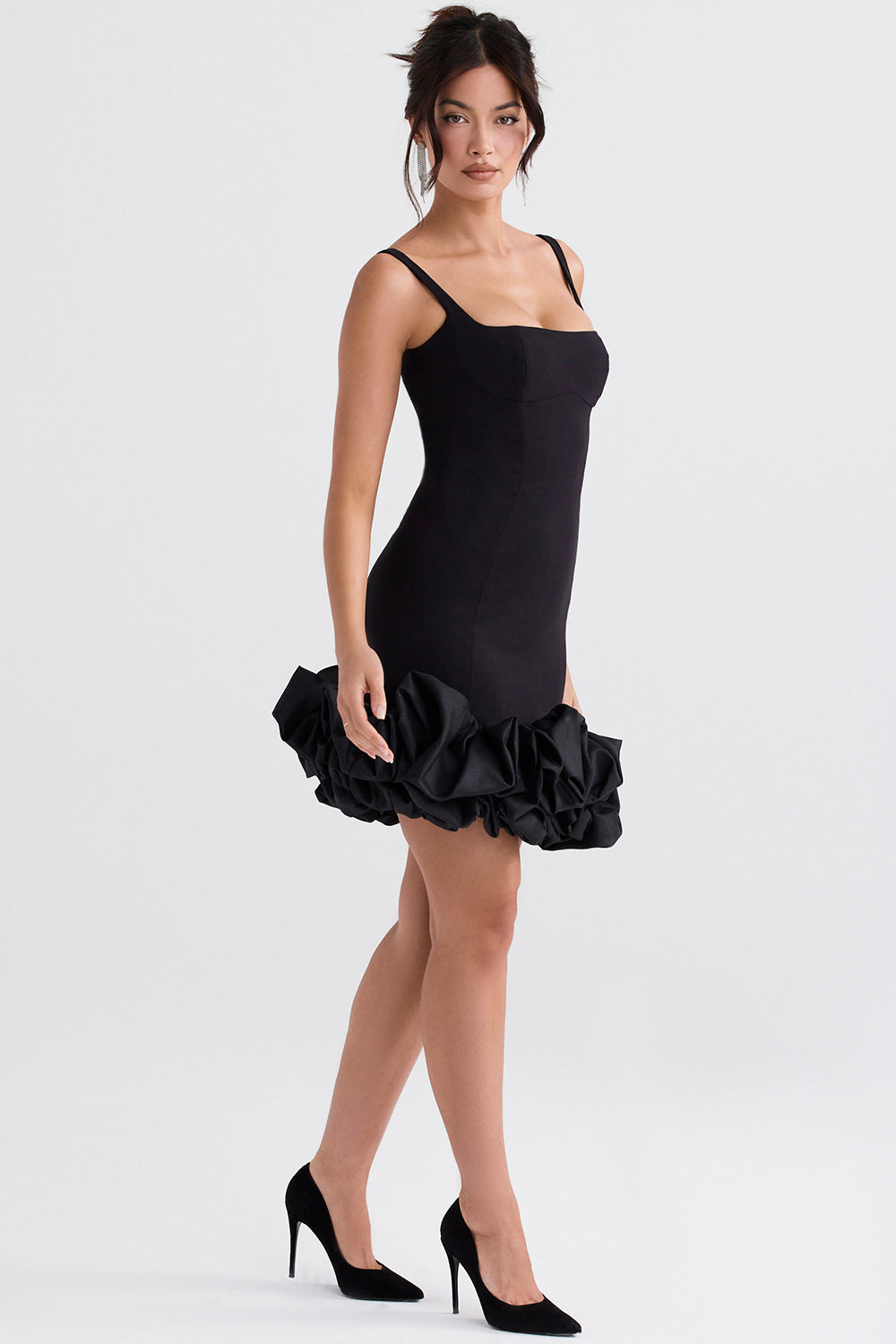 GR | Sleeveless dress with ruffles at the hem for women 