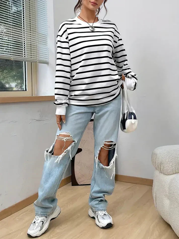 GR | Striped Sweatshirt for Women
