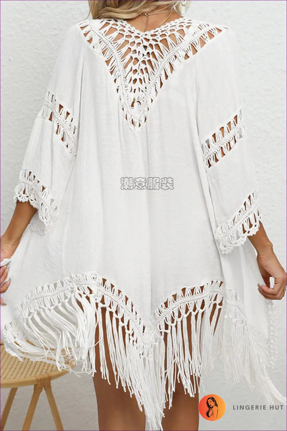 GR | Crochet tassel beach cardigan - Bohemian sun protection with style