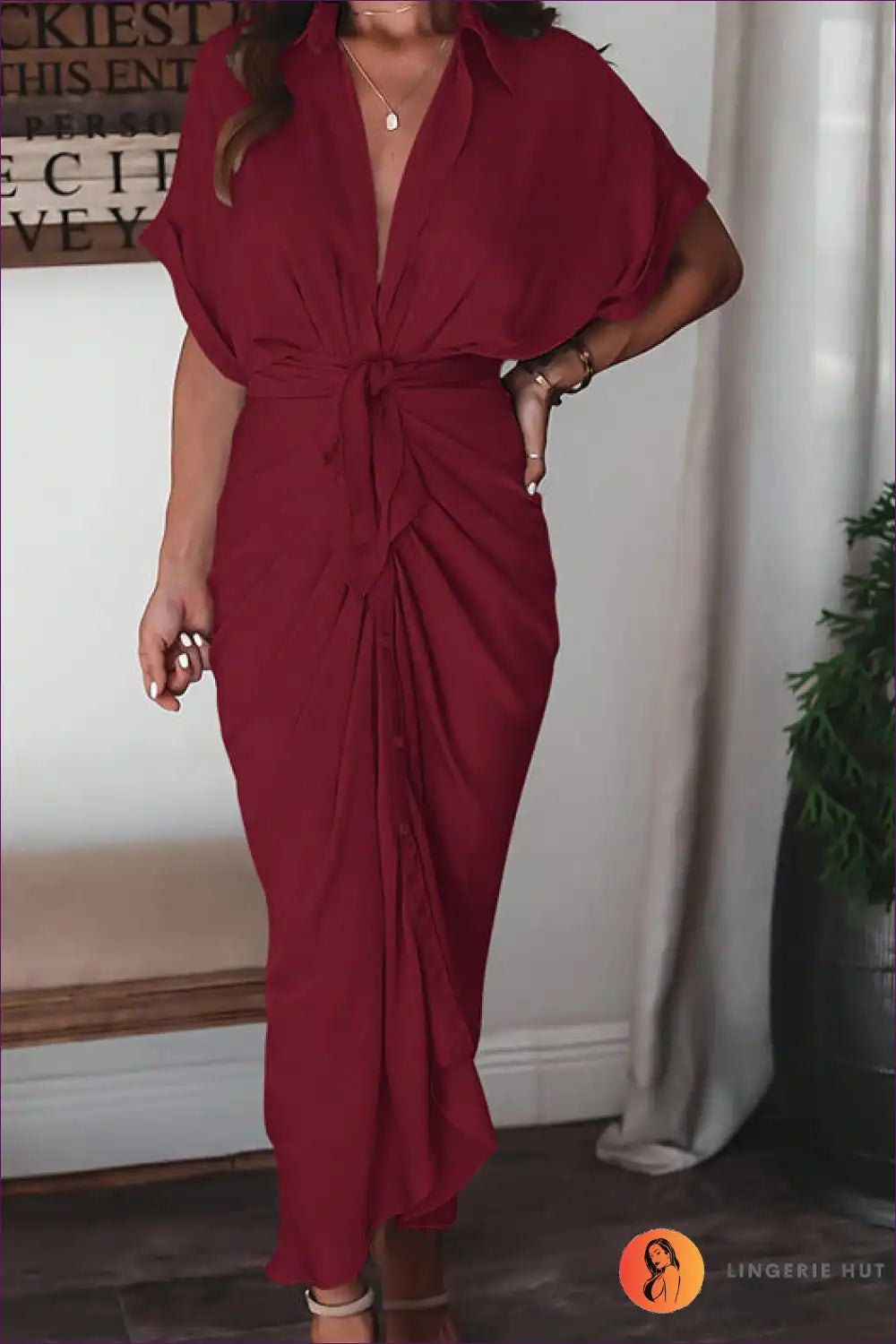 GR | Elegantes weißes drapiertes Midikleid - Zeitlos schick