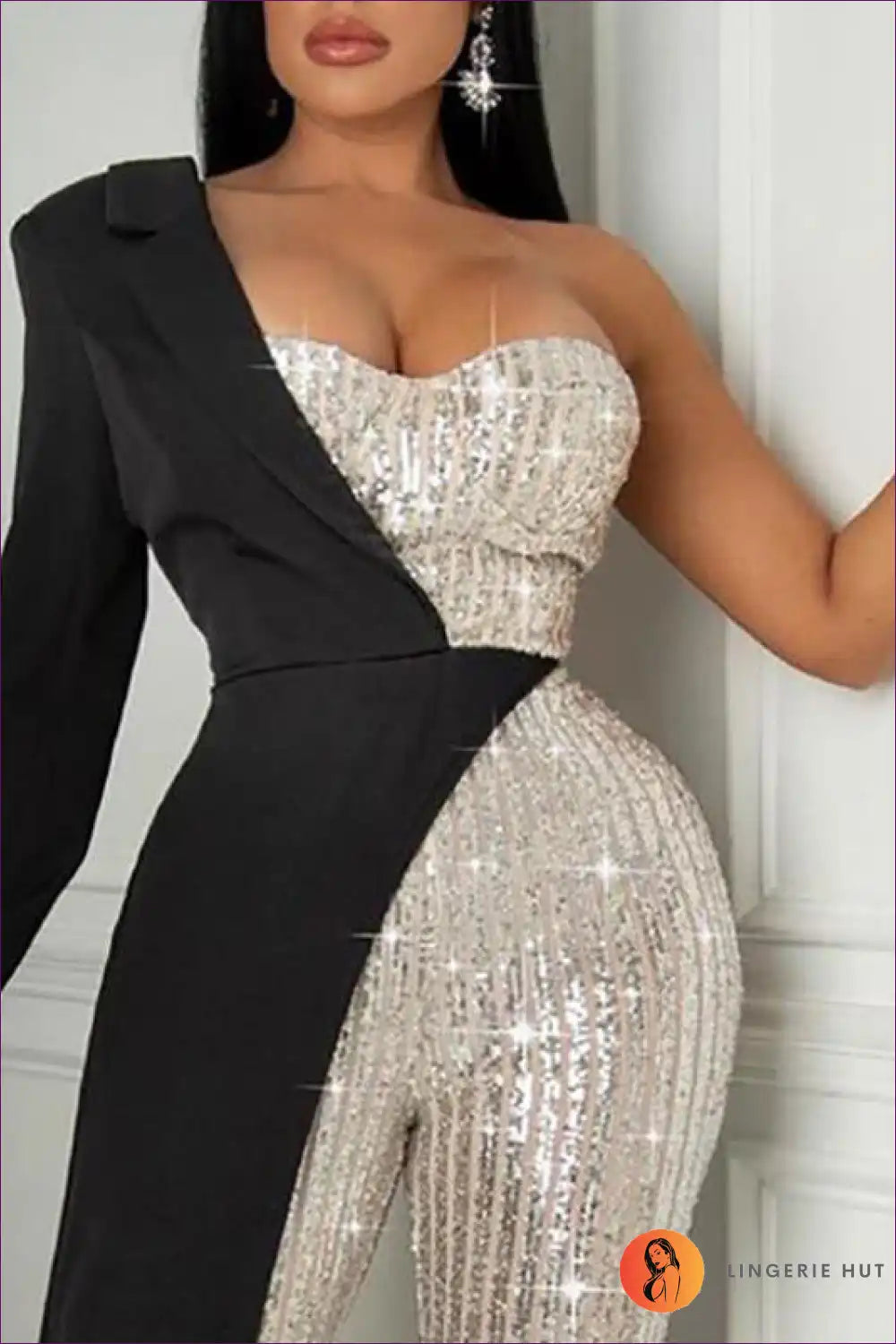 GR | Silver Glitter Sequin Jumpsuit - Radiate Brightness