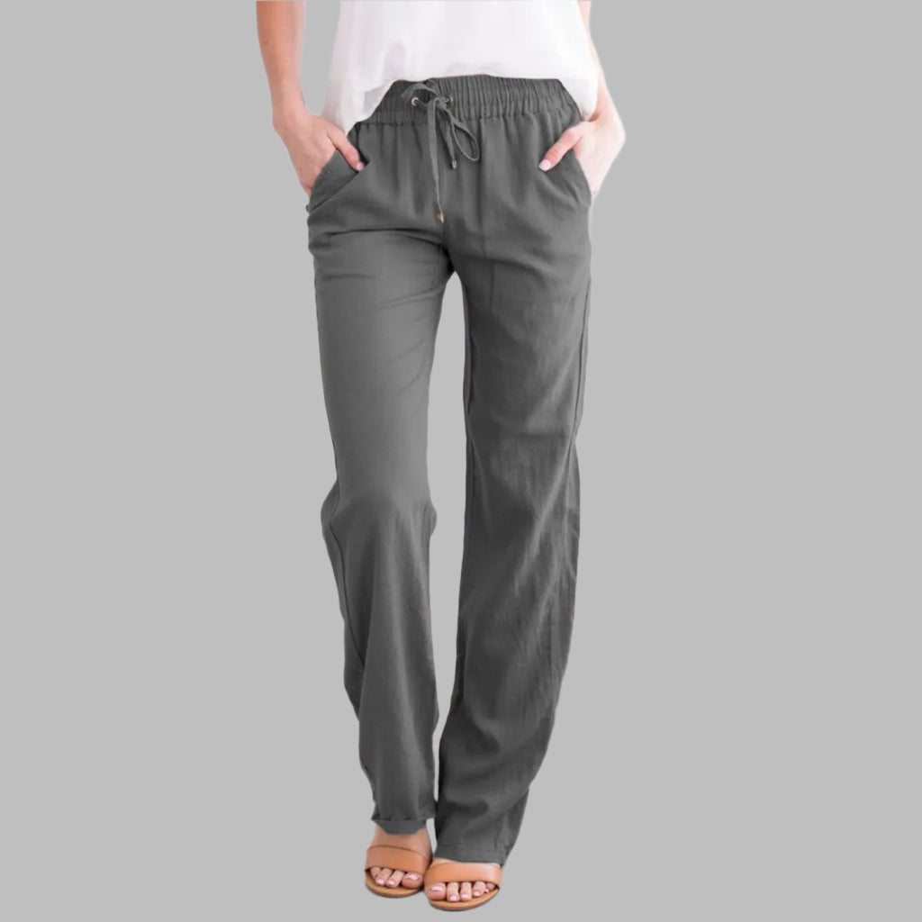 GR | Luftige Baumwoll Leinen Hose Für Damen