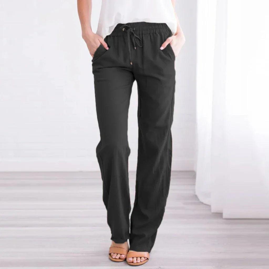 GR | Luftige Baumwoll Leinen Hose Für Damen