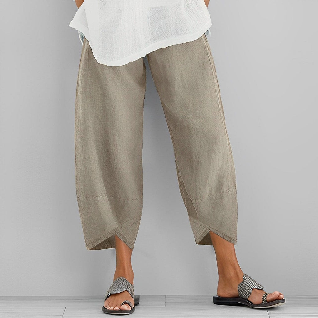GR | Trendy Wide Asymmetrical Linen Trousers for Women