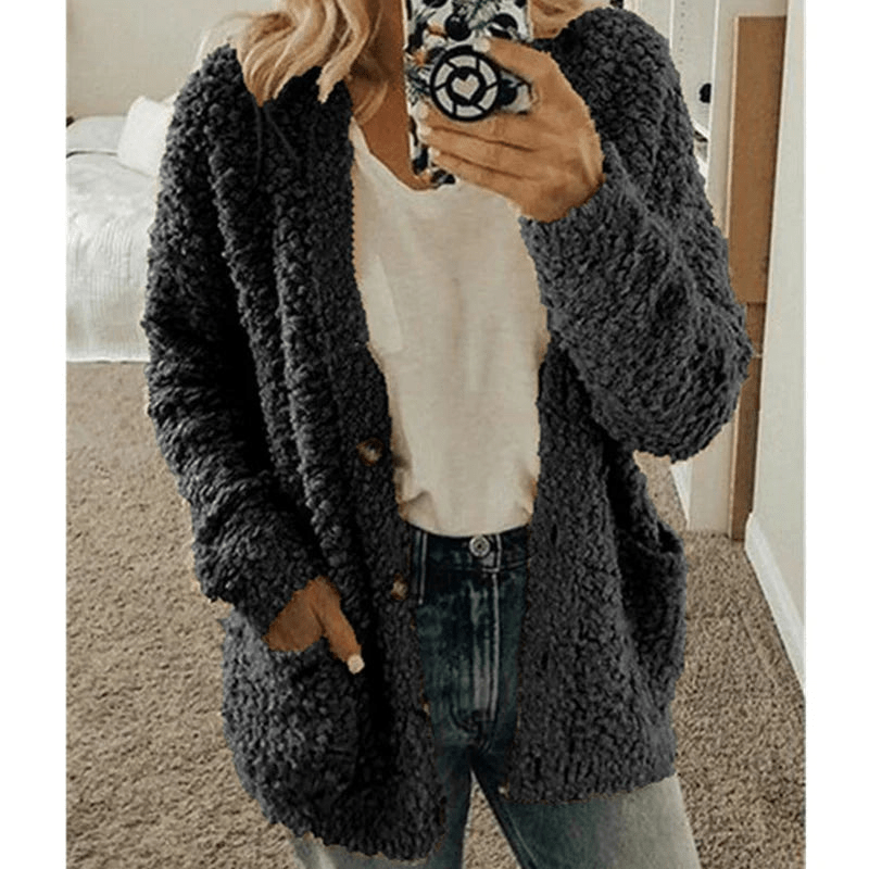 GR | Weicher Strickjacke Warmer Damenpullover Flauschiges Design