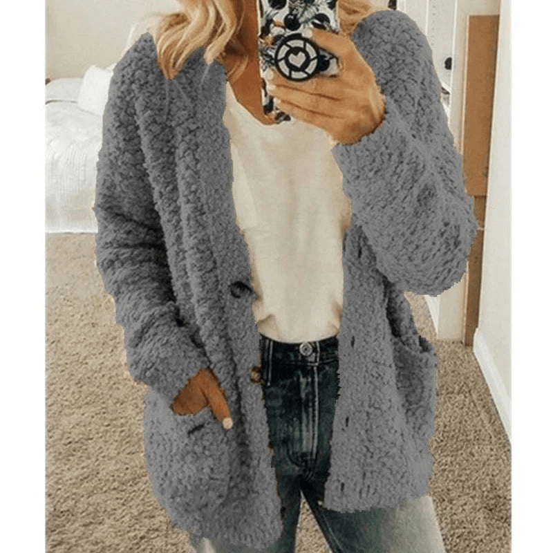 GR | Weicher Strickjacke Warmer Damenpullover Flauschiges Design
