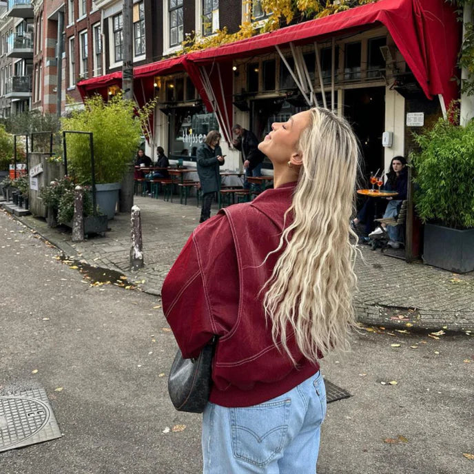 GR | Oversized leather jacket with urban flair