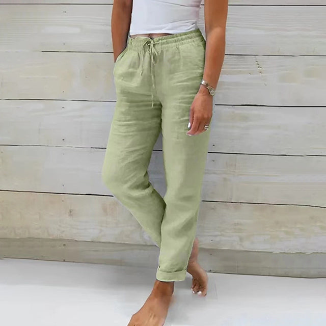 GR | Casual, straight-cut linen trousers