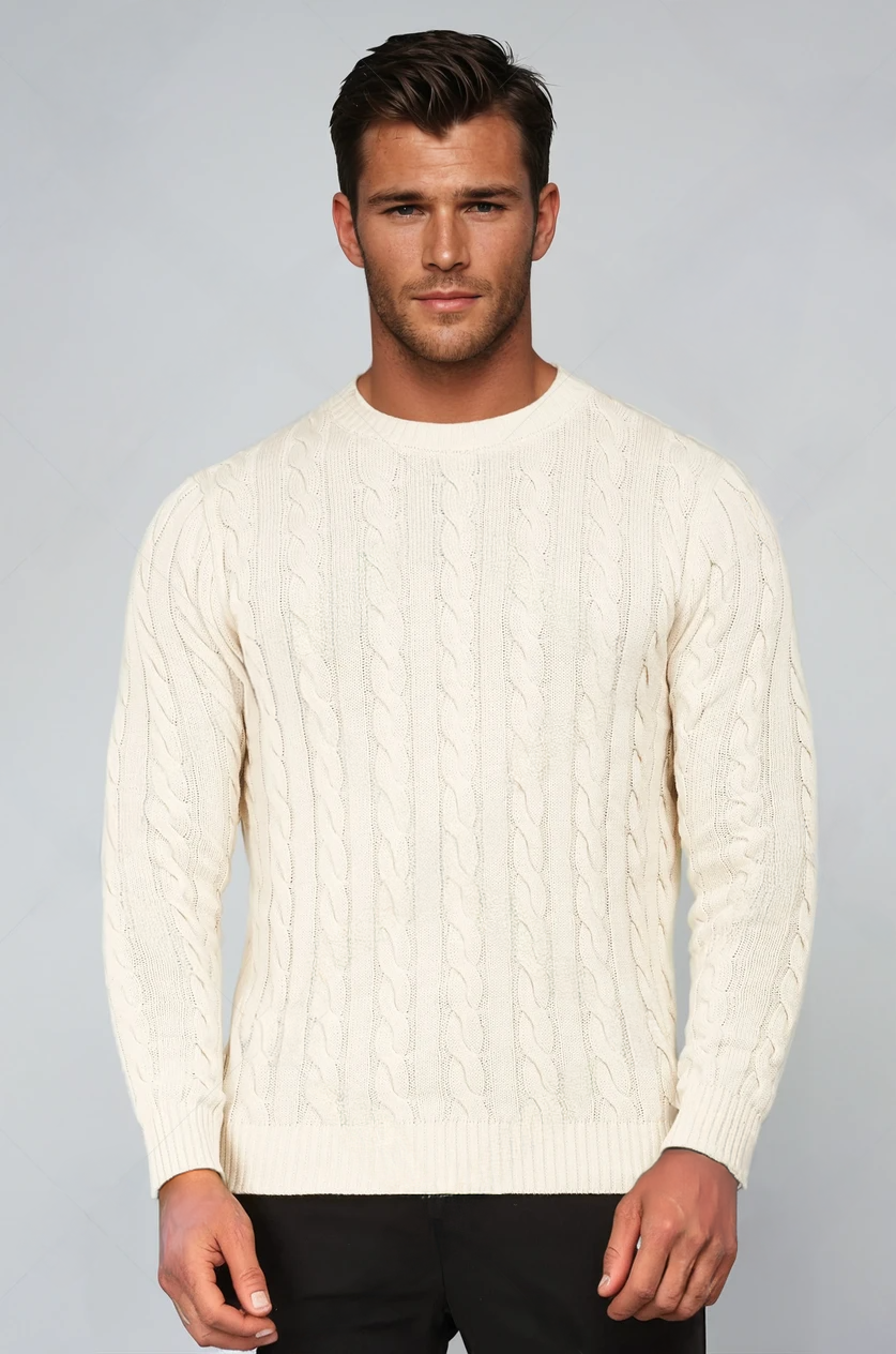 GR | Cable knit sweater with traditional pattern