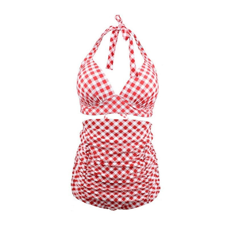 GR | Retro Swimsuit Red White