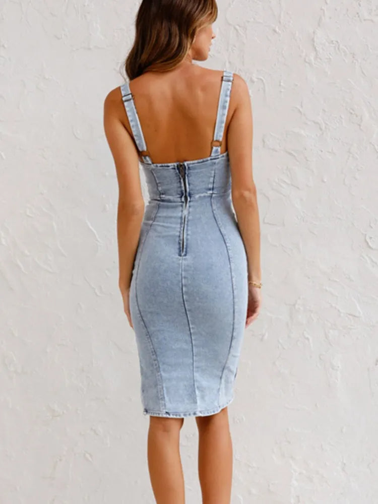 GR | Denim dress with adjustable straps