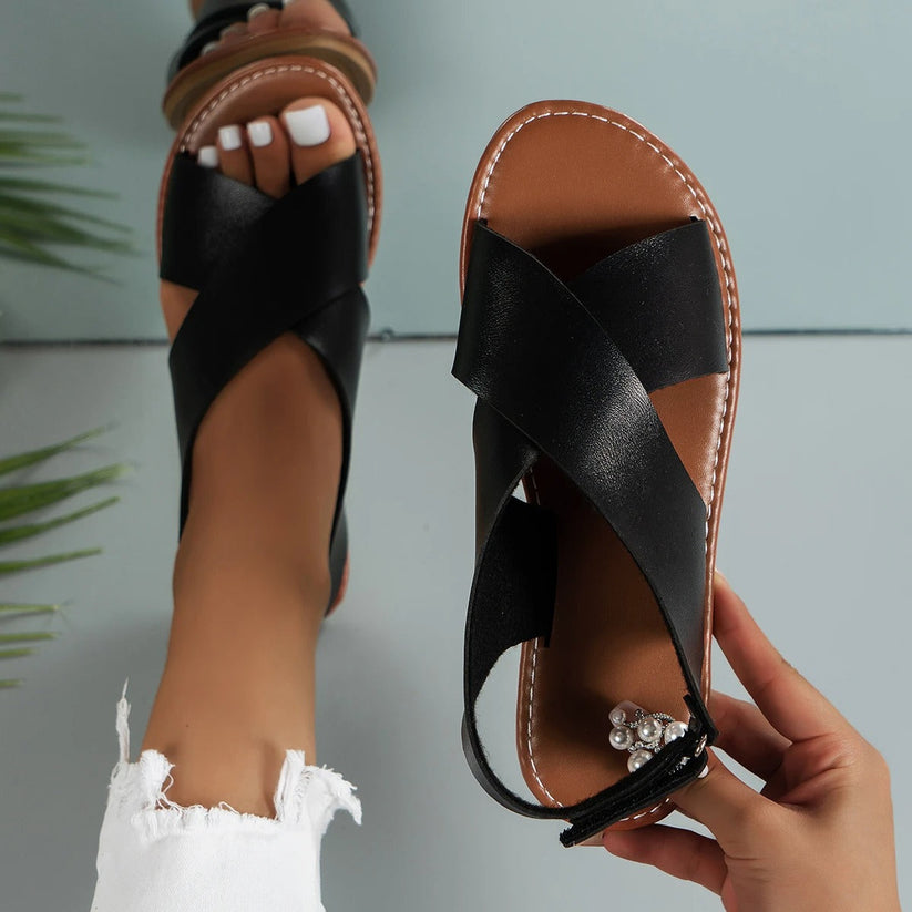 GR | Women's Leather Sandals with Buckle