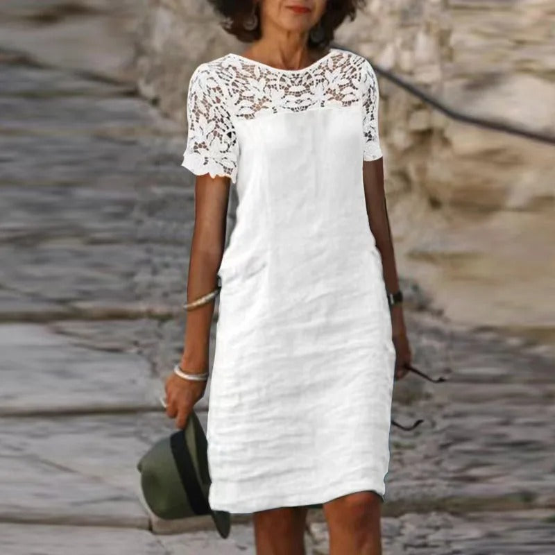 GR | Blonde dress made of cotton and linen