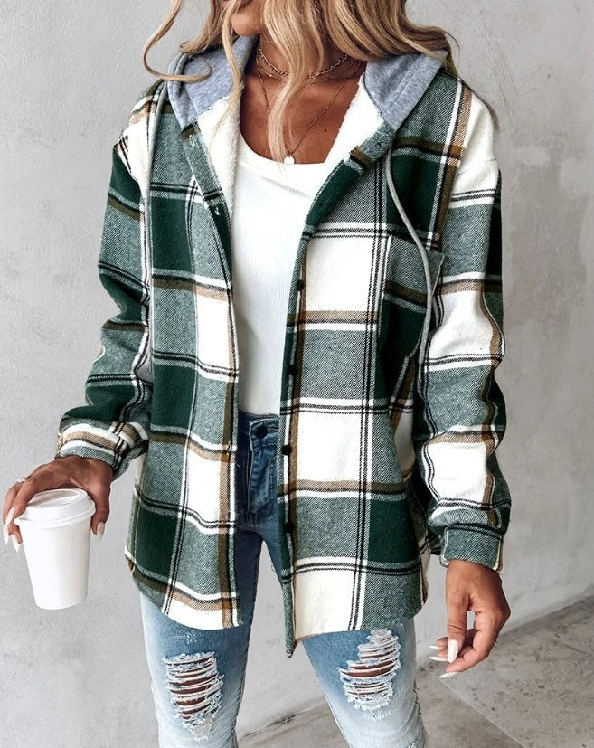 GR | Bequemer Kapuzenpullover Mit Karomuster