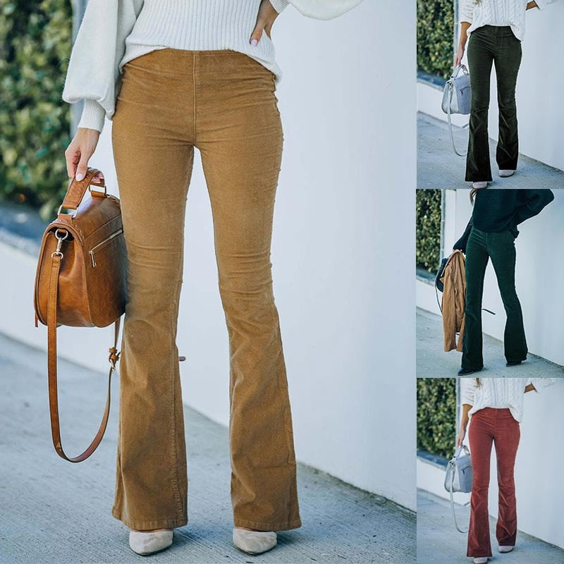 GR Elastic waist Casual trousers Slim flared trousers