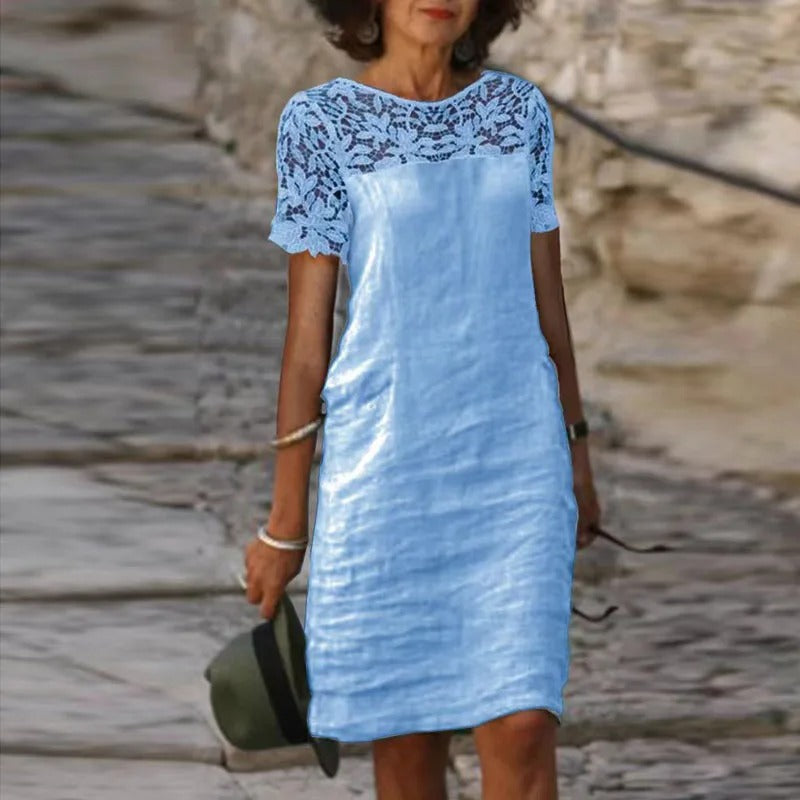 GR | Blonde dress made of cotton and linen