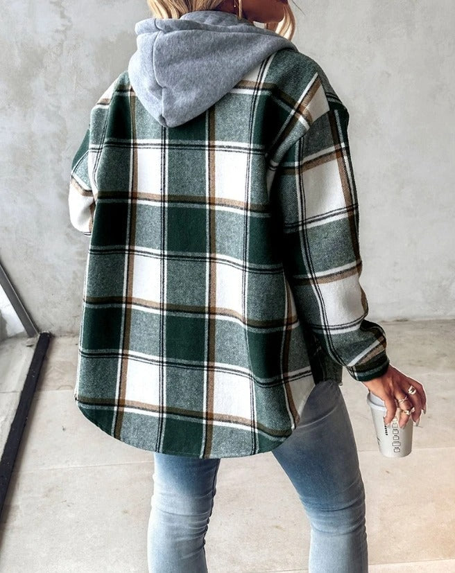 GR | Bequemer Kapuzenpullover Mit Karomuster