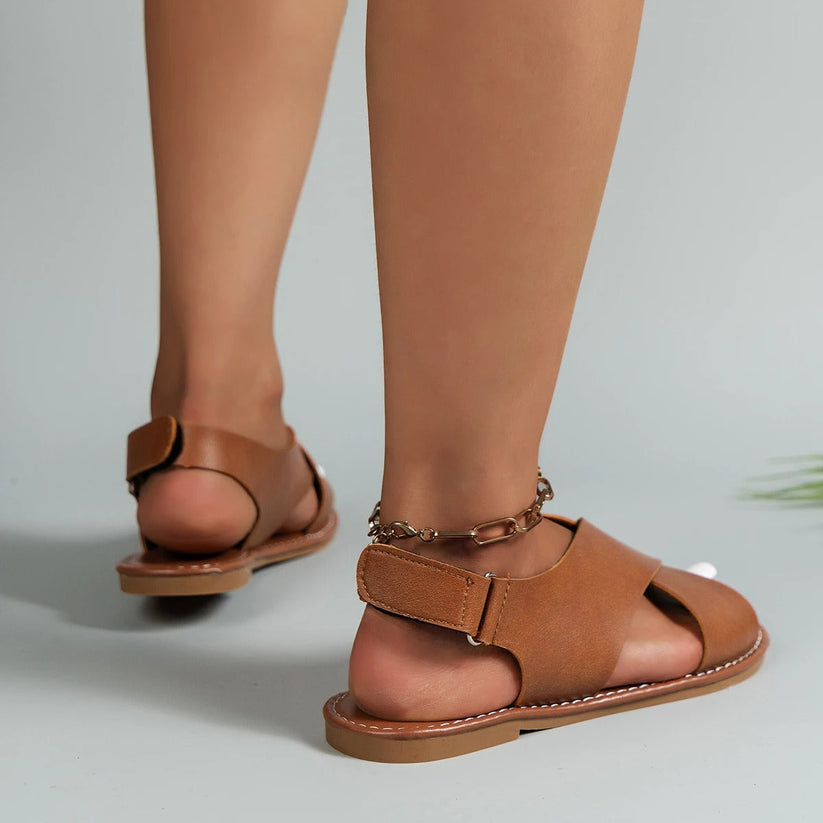 GR | Women's Leather Sandals with Buckle
