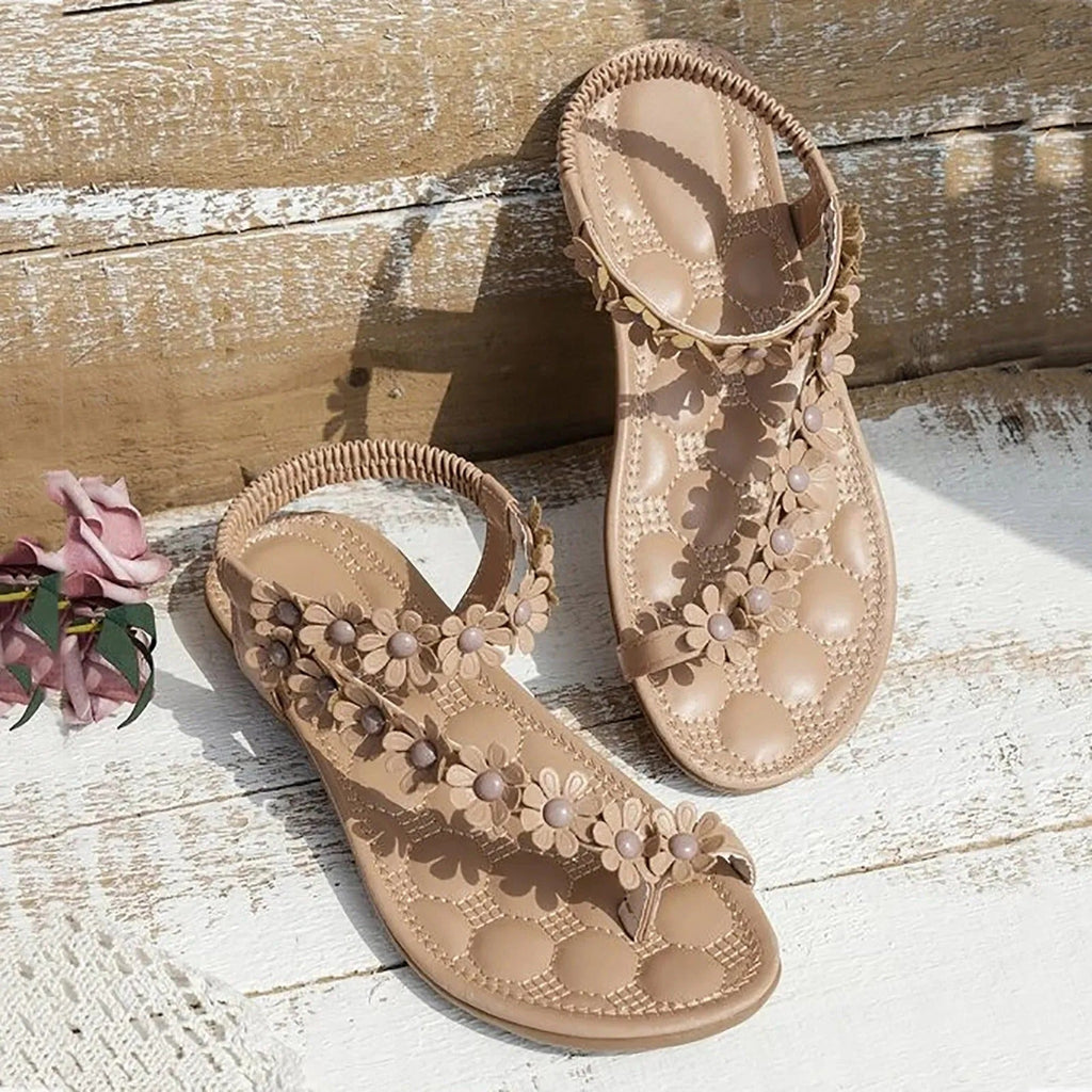 GR | Flat summer floral sandals