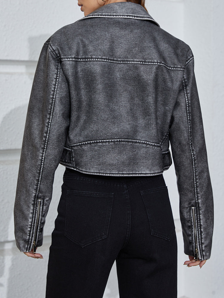 GR | Short, faded denim jacket | Alanaria