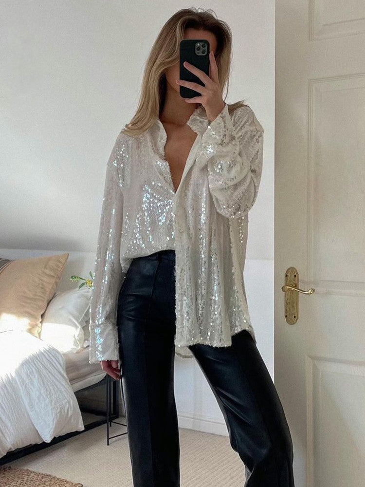 GR - Extra-large glitter shirt for women