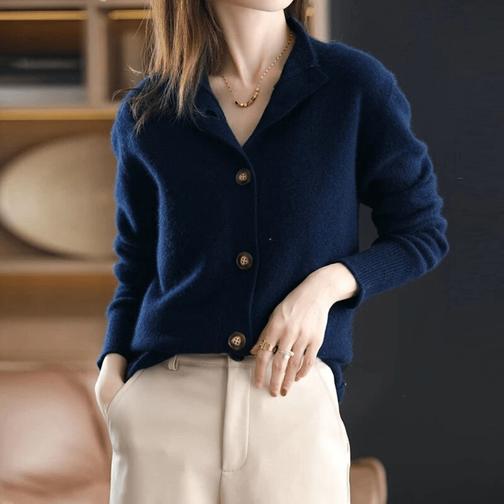GR | Button-Up Cashmere Vest for Women