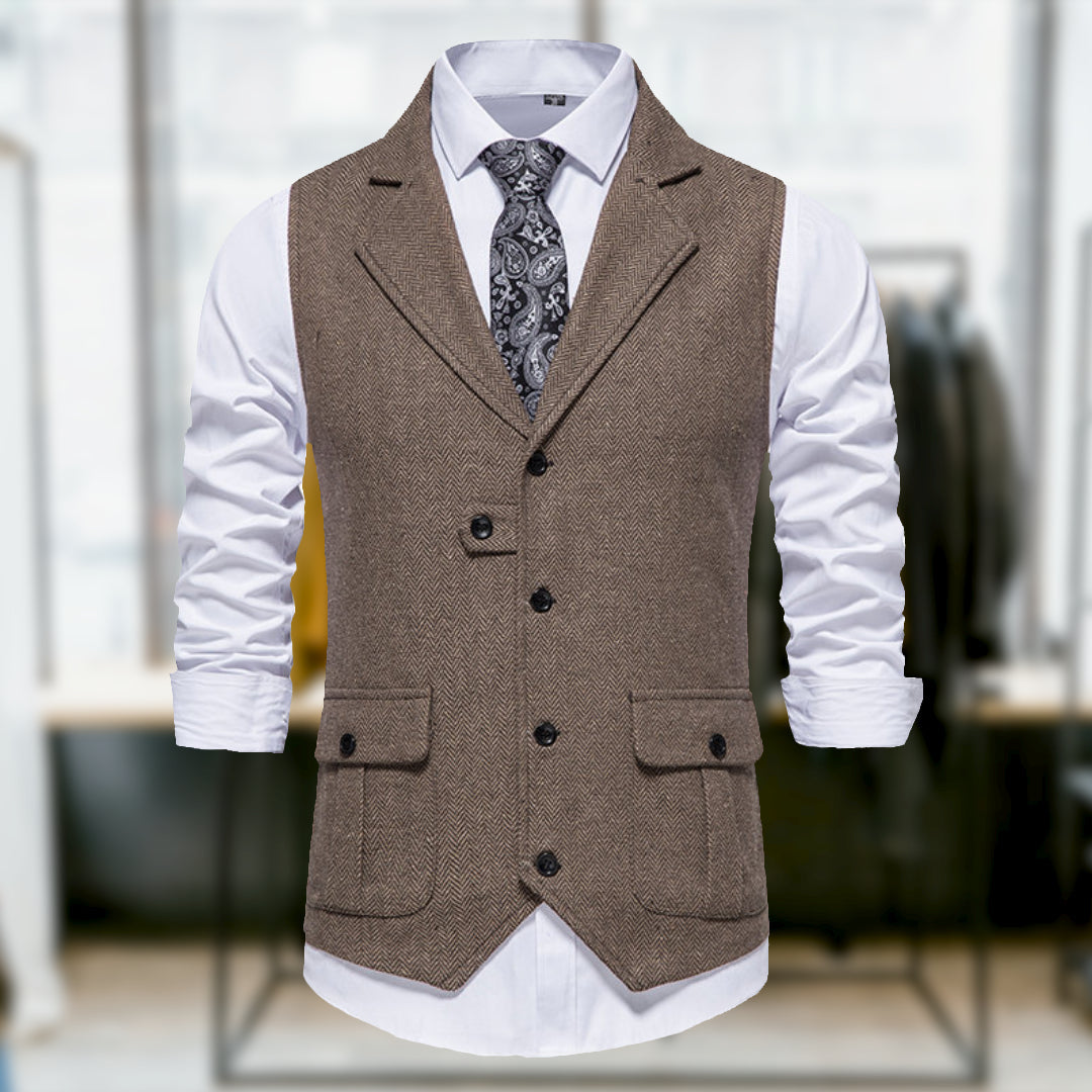 GR | Classic Retro-Style Vest with Pockets