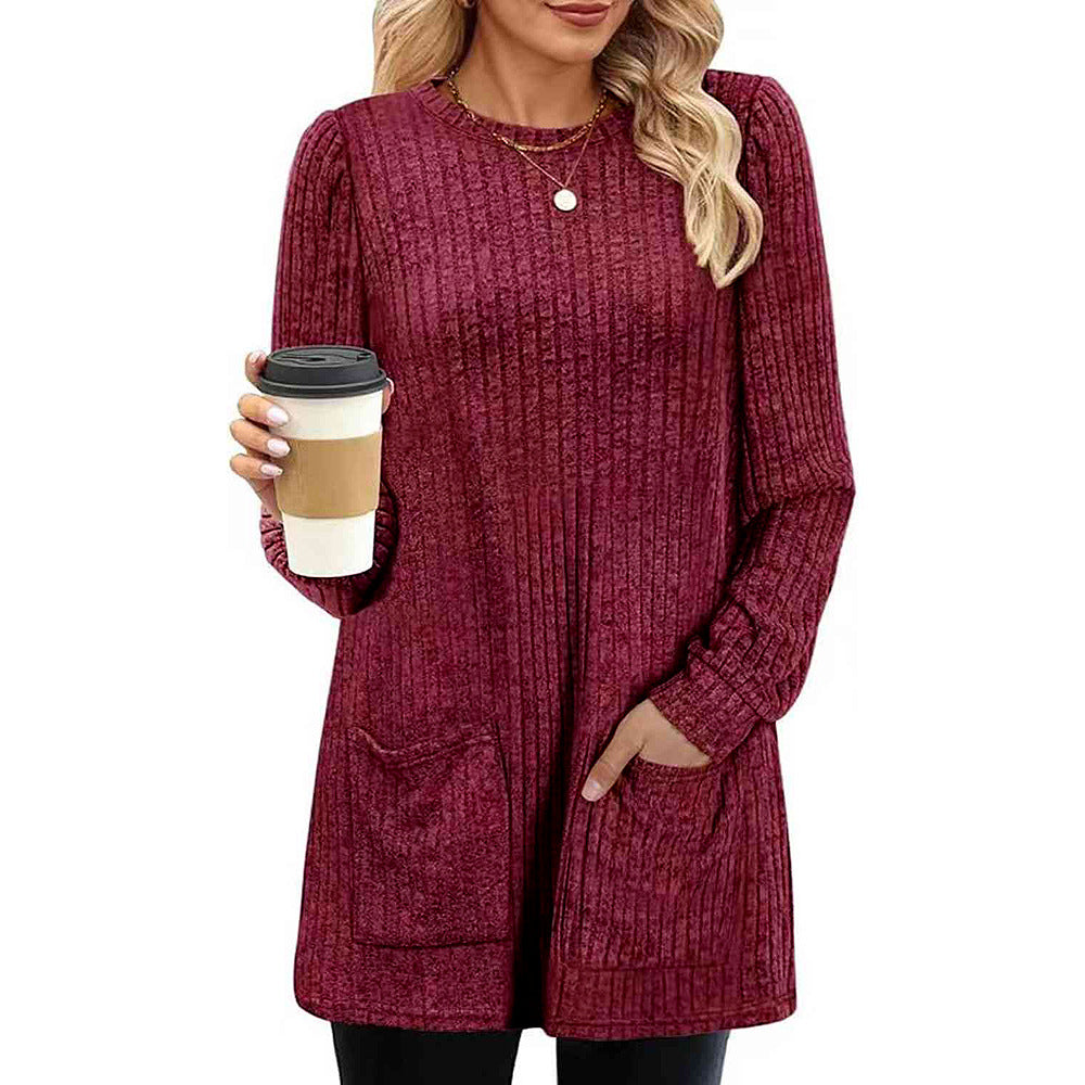GR | Autumn and Winter new mid-length sweater dress for women