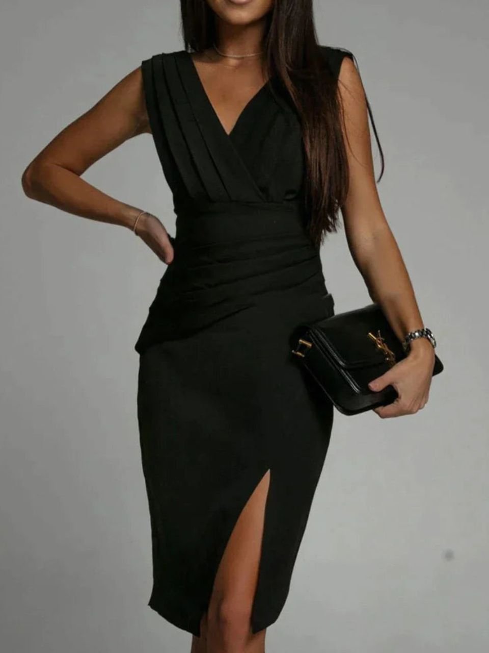 GR | Evening dress with side slit for women