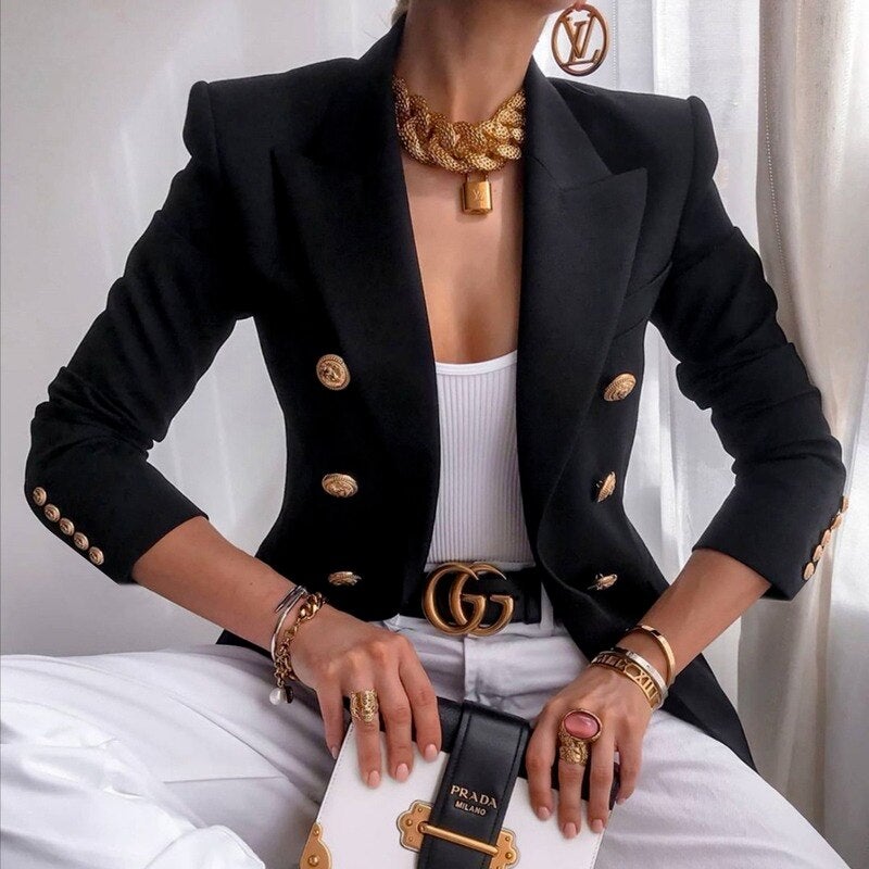 GR Mode Solid Button Suit Jacket