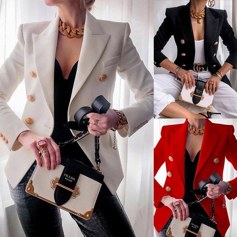 GR Mode Solid Button Suit Jacket