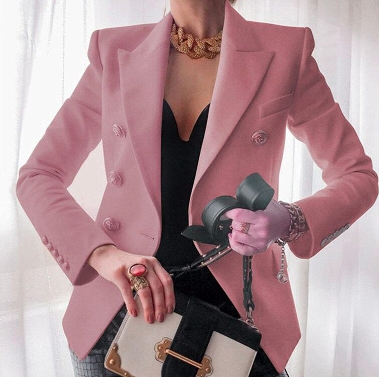GR Mode Solid Button Suit Jacket