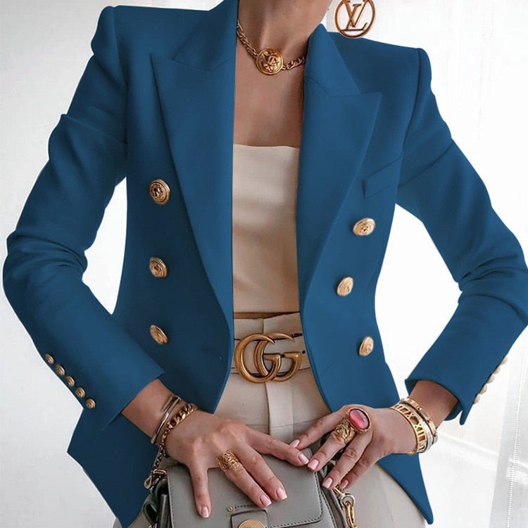GR Mode Solid Button Suit Jacket