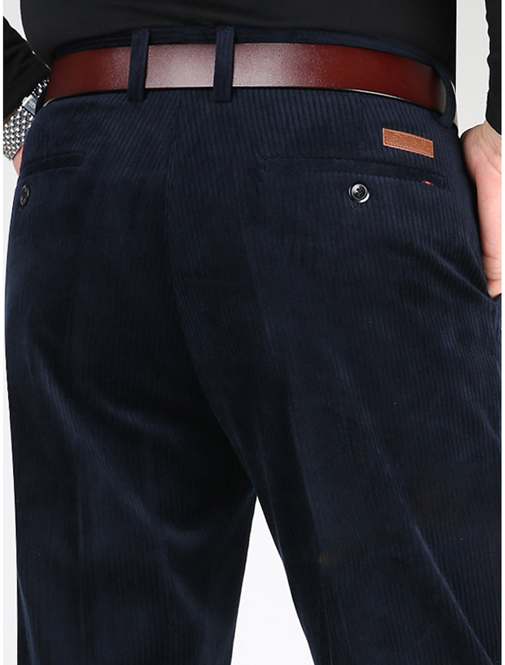 GR | Fashionable corduroy trousers for summer with stylish pockets