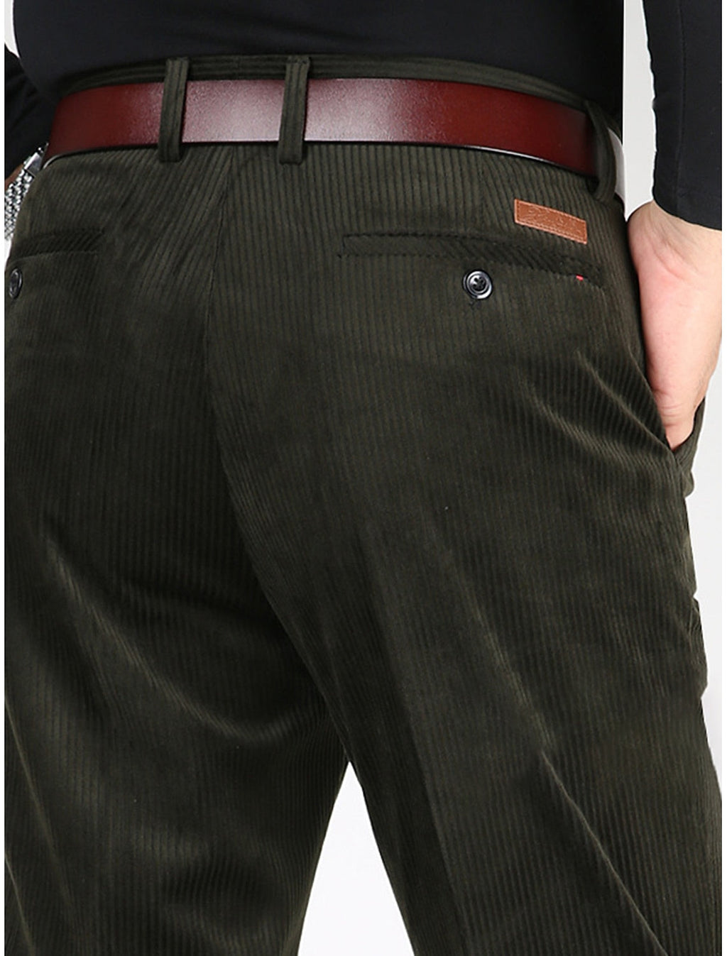 GR | Fashionable corduroy trousers for summer with stylish pockets