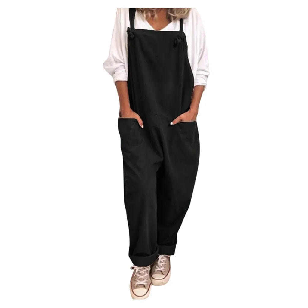 Jumpsuit made of loosely bound polyester and elastane