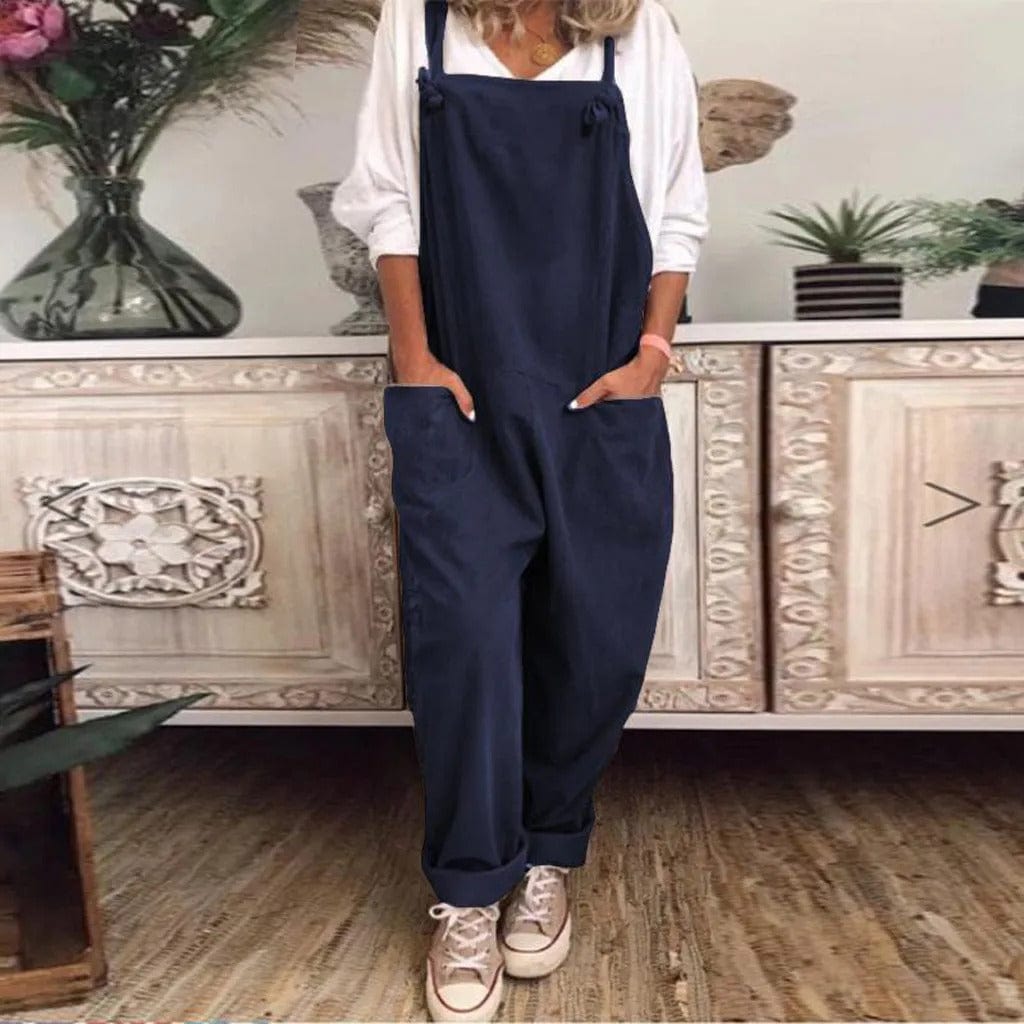 Jumpsuit made of loosely bound polyester and elastane