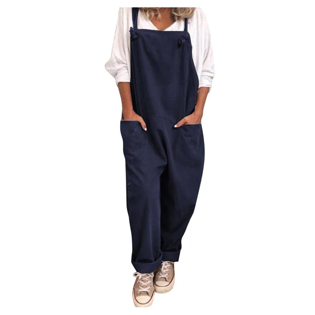 Jumpsuit made of loosely bound polyester and elastane
