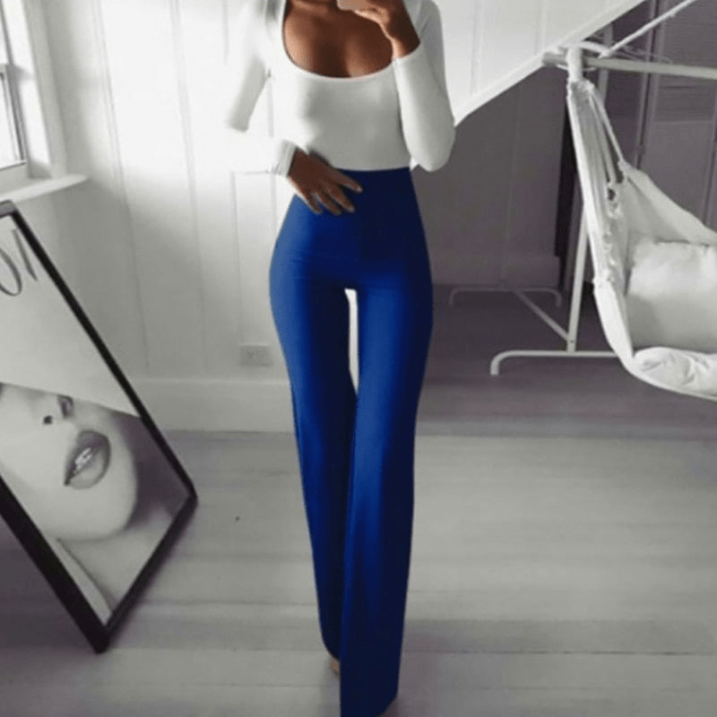 GR | Elegant wide-leg leisure trousers for women. High-quality clothing.