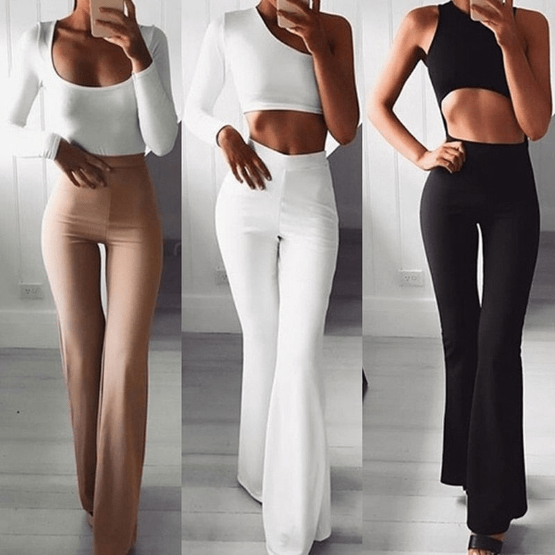 GR | Elegant wide-leg leisure trousers for women. High-quality clothing.