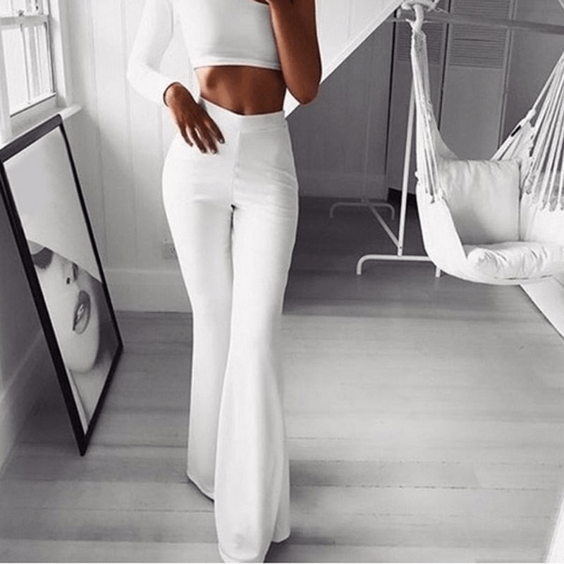 GR | Elegant wide-leg leisure trousers for women. High-quality clothing.