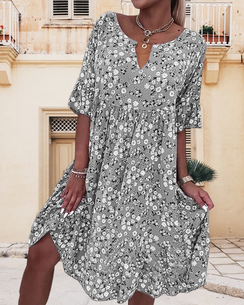 GR | Floral print dress with a relaxed fit for women