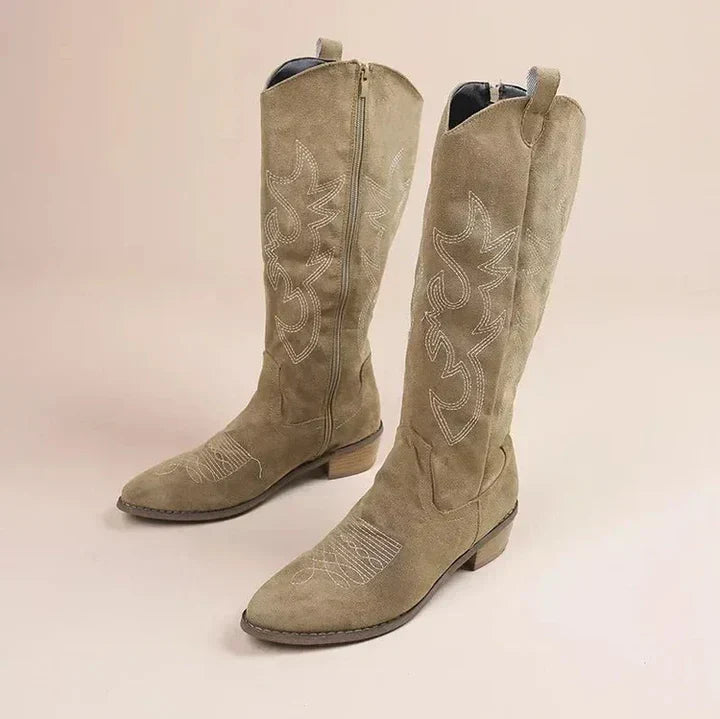 GR | Cowboy Embroidery for Women Low Heel