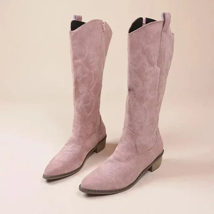 GR | Cowboy Embroidery for Women Low Heel