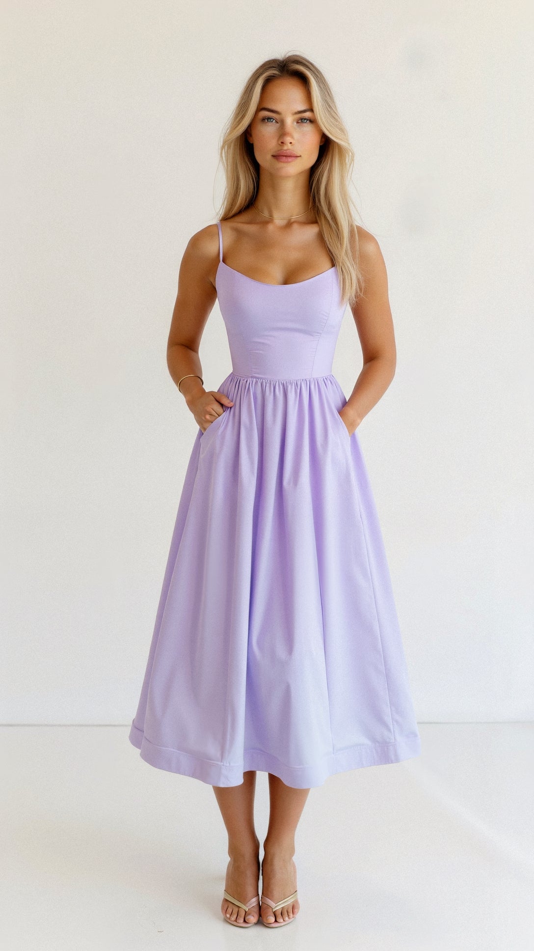 GR | Elegant sleeveless midi dress for women 