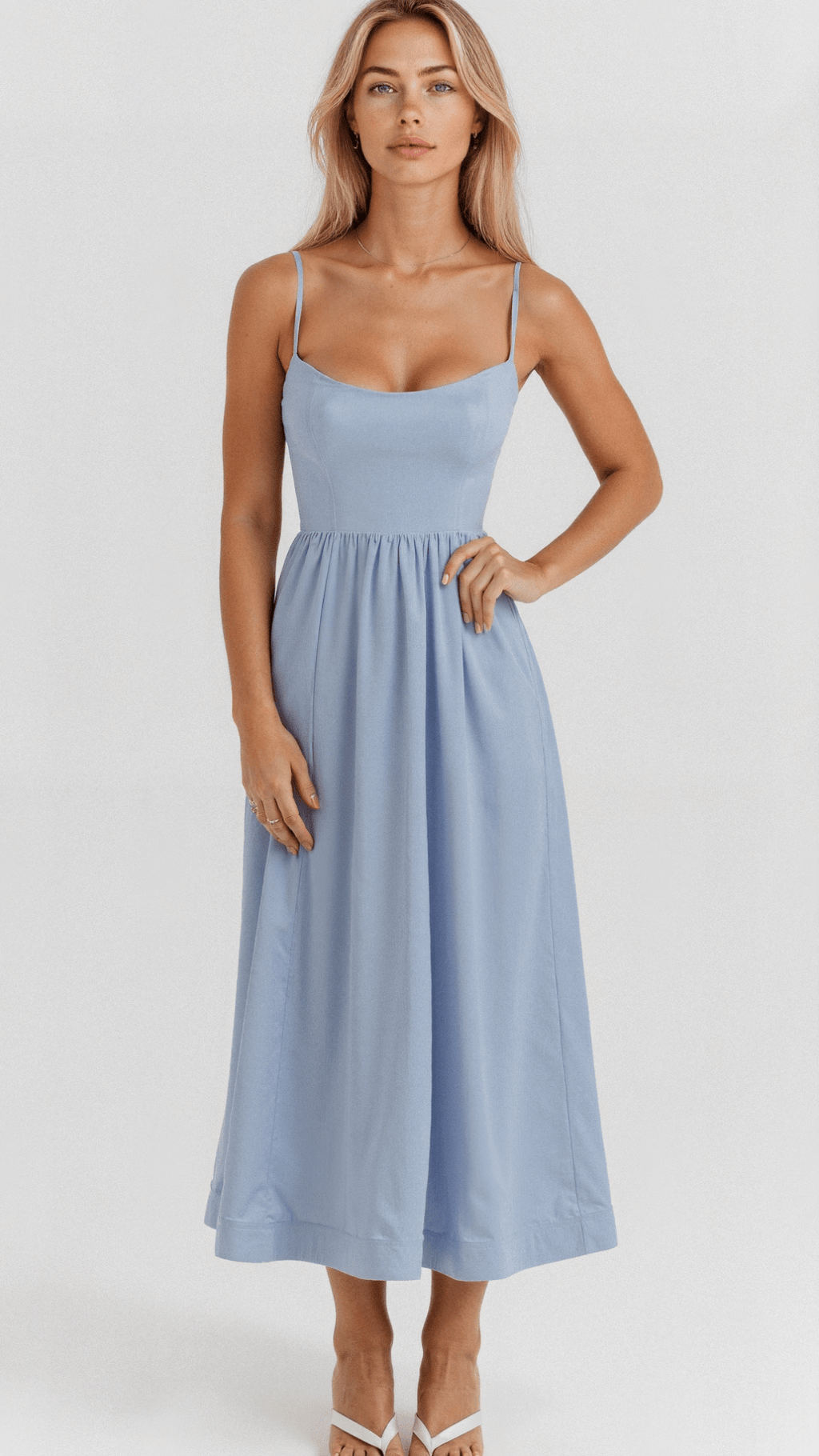 GR | Elegant sleeveless midi dress for women 